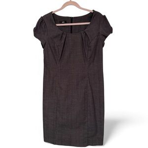 AGB Grey Sheath Dress with Cap Sleeves - Size 12 (has stretch)